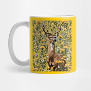 Nebraskan White Tailed Deer Surrounded By Goldenrod 1 Mug